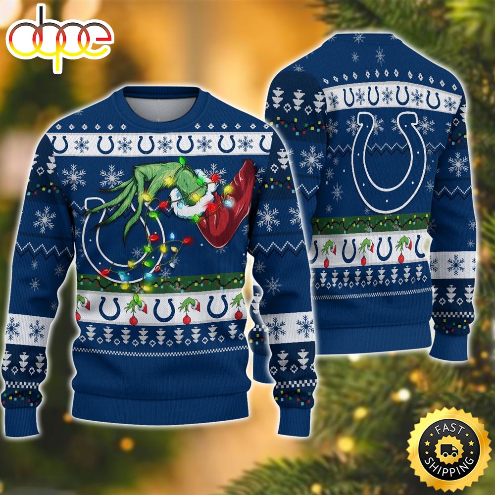 NFL Indianapolis Colts Grinch Christmas Ugly Sweater Qjuk3u