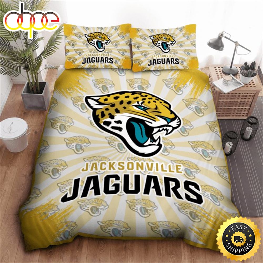 NFL Jacksonville Jaguars Light Gold Bedding Set Xduaja