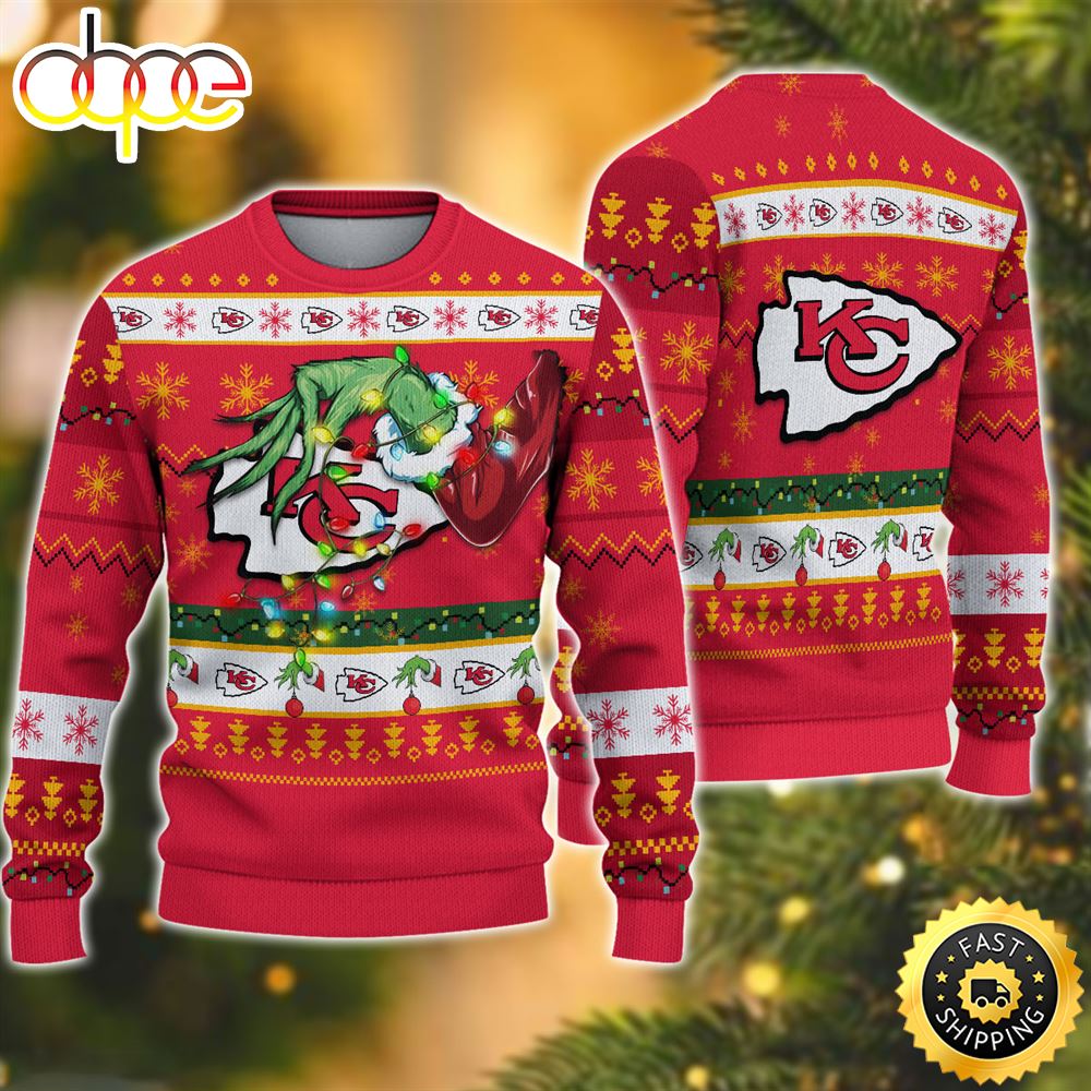 NFL Kansas City Chiefs Grinch Christmas Ugly Sweater Amzrsh