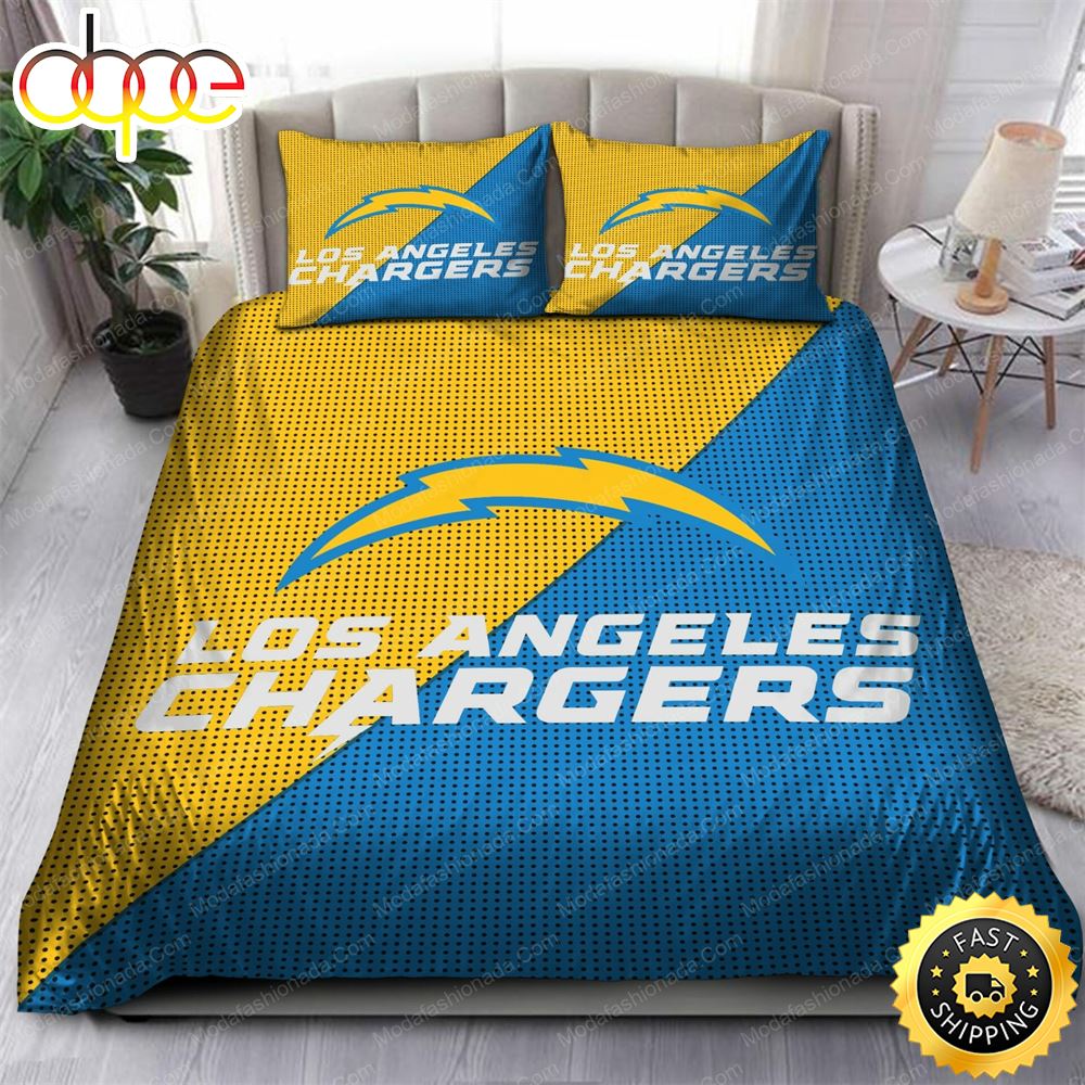 NFL Los Angeles Chargers Gold Blue Bedding Set Dfz1mu