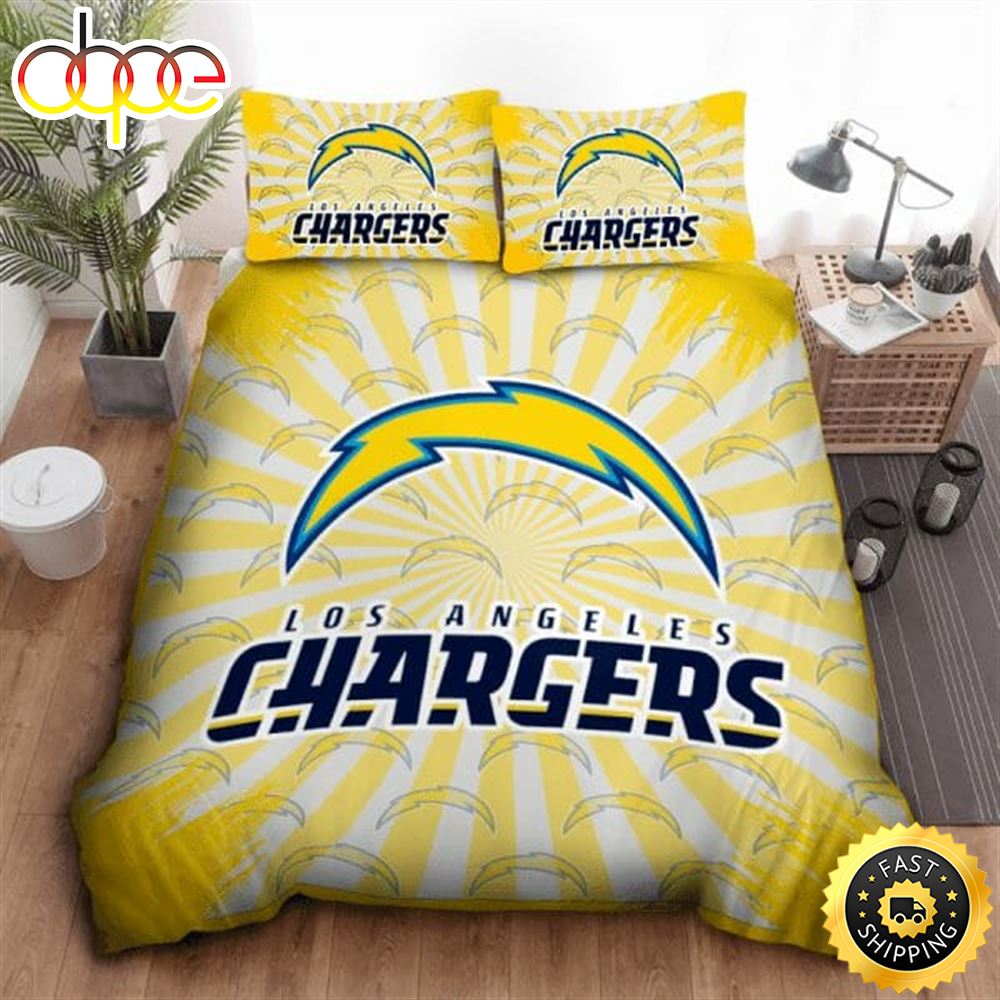 NFL Los Angeles Chargers Light Gold Bedding Set Kutnnw