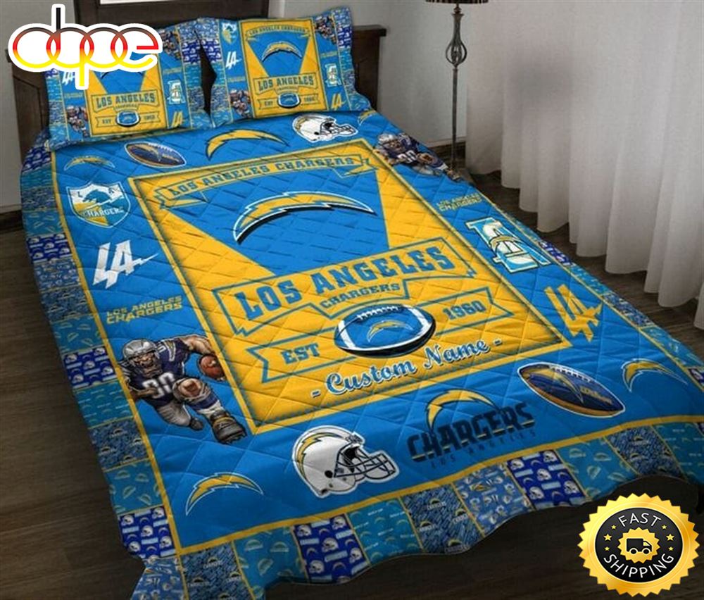 NFL Los Angeles Chargers Powder Blue Est 1960 Bedding Set Vte4ft