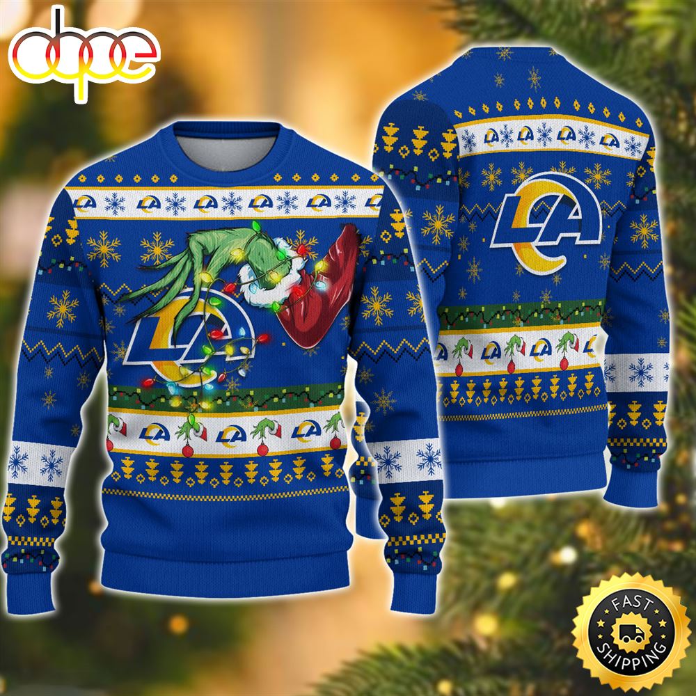NFL Los Angeles Rams Grinch Christmas Ugly Sweater Xj340u