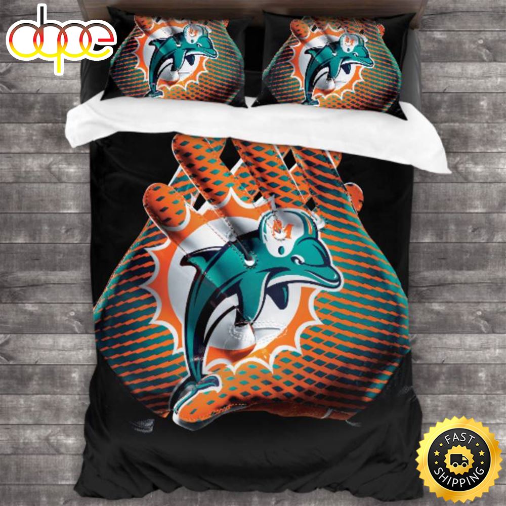 NFL Miami Dolphins Black Orange Bedding Set Dgsw3x