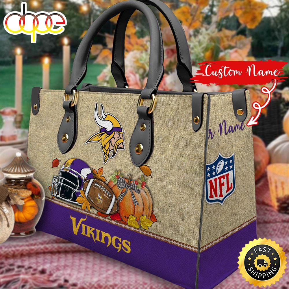 NFL Minnesota Vikings Autumn Women Leather Bag Sos5al