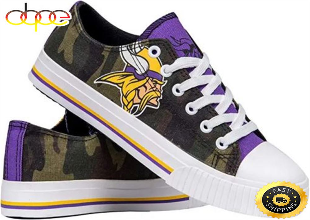 NFL Minnesota Vikings Camo Sneaker Low Top Shoes Mayrl9
