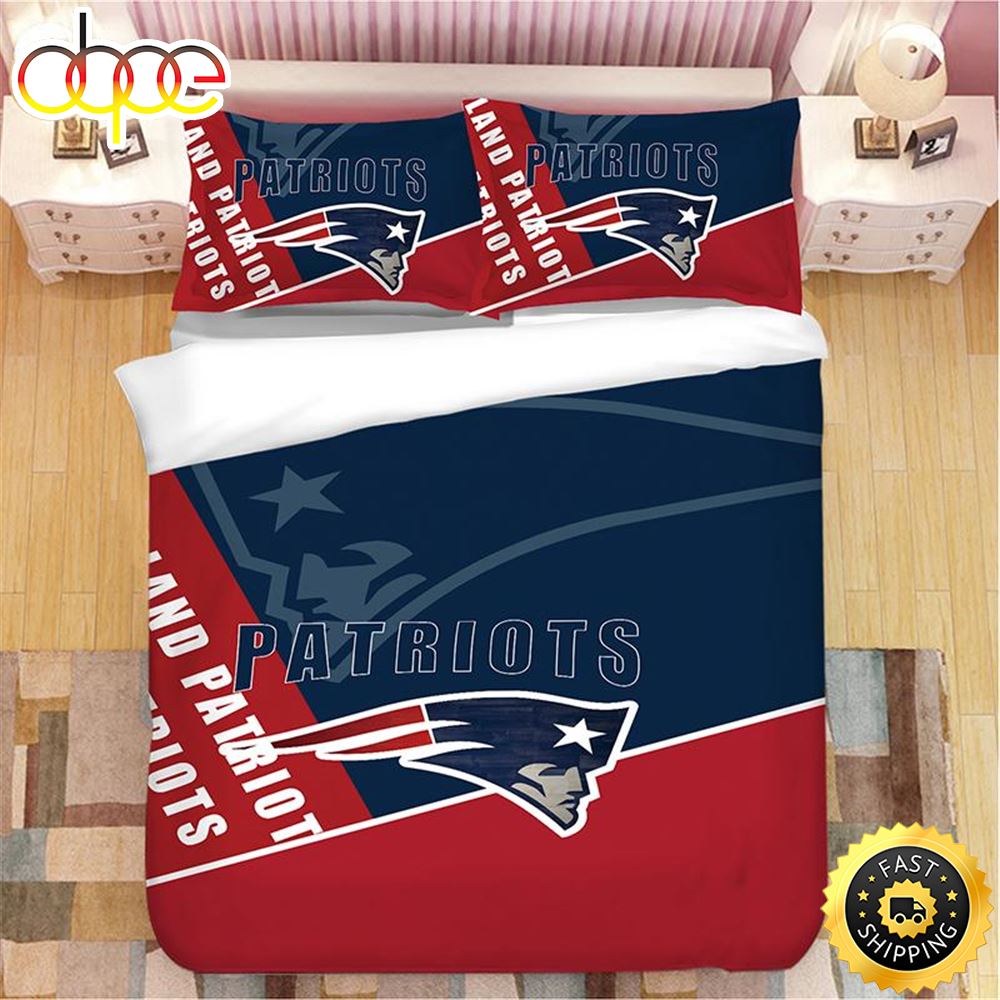 NFL New England Patriots Dark Blue Red Bedding Set Cg4iwd