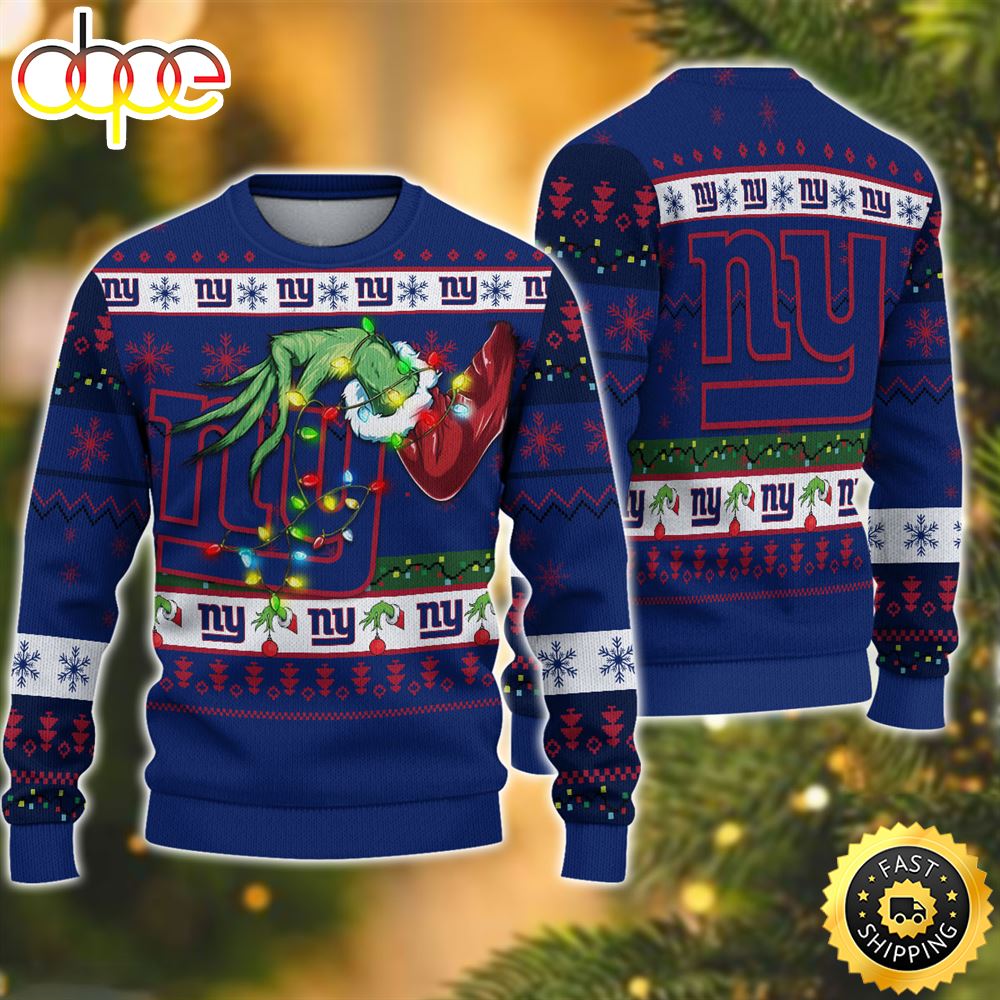 NFL New York Giants Grinch Christmas Ugly Sweater A6k7pg