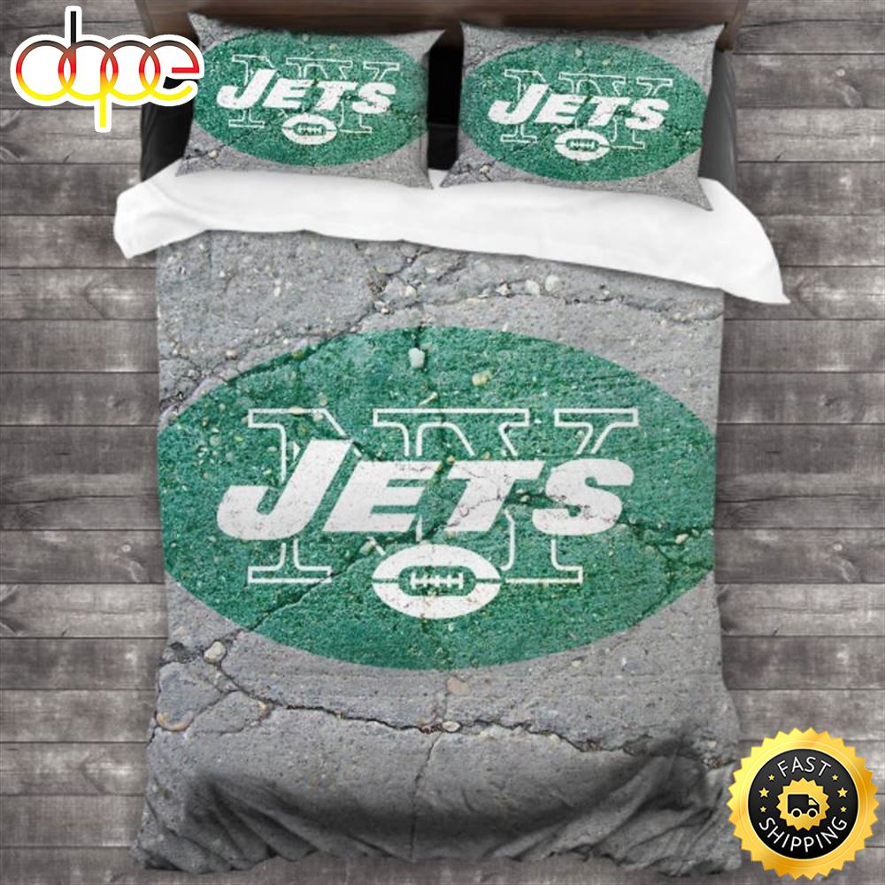 NFL New York Jets Grey Green Bedding Set Pnoivz