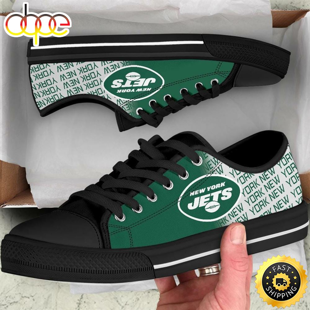 NFL New York Jets Low Top Black Shoes Nryiaa