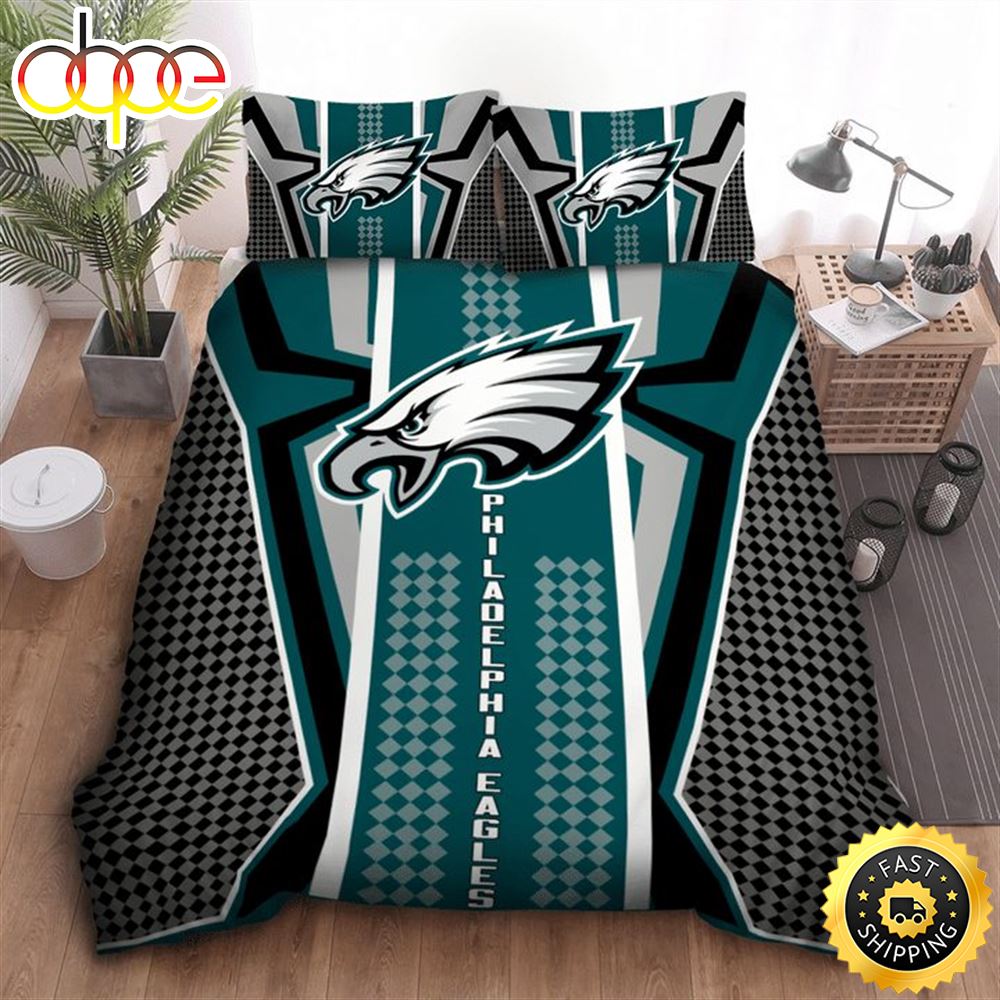 NFL Philadelphia Eagles Green Grey Bedding Set Guh0lf