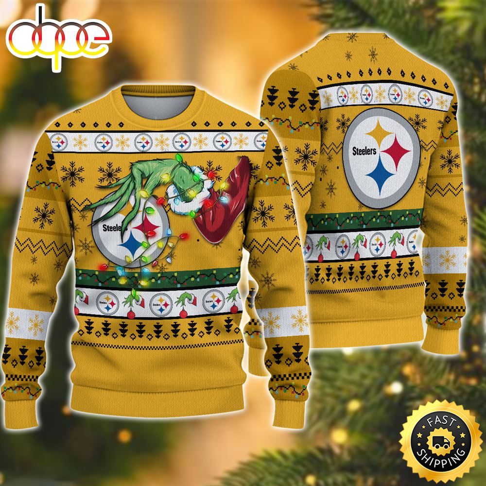 NFL Pittsburgh Steelers Grinch Christmas Ugly Sweater Dxy2so