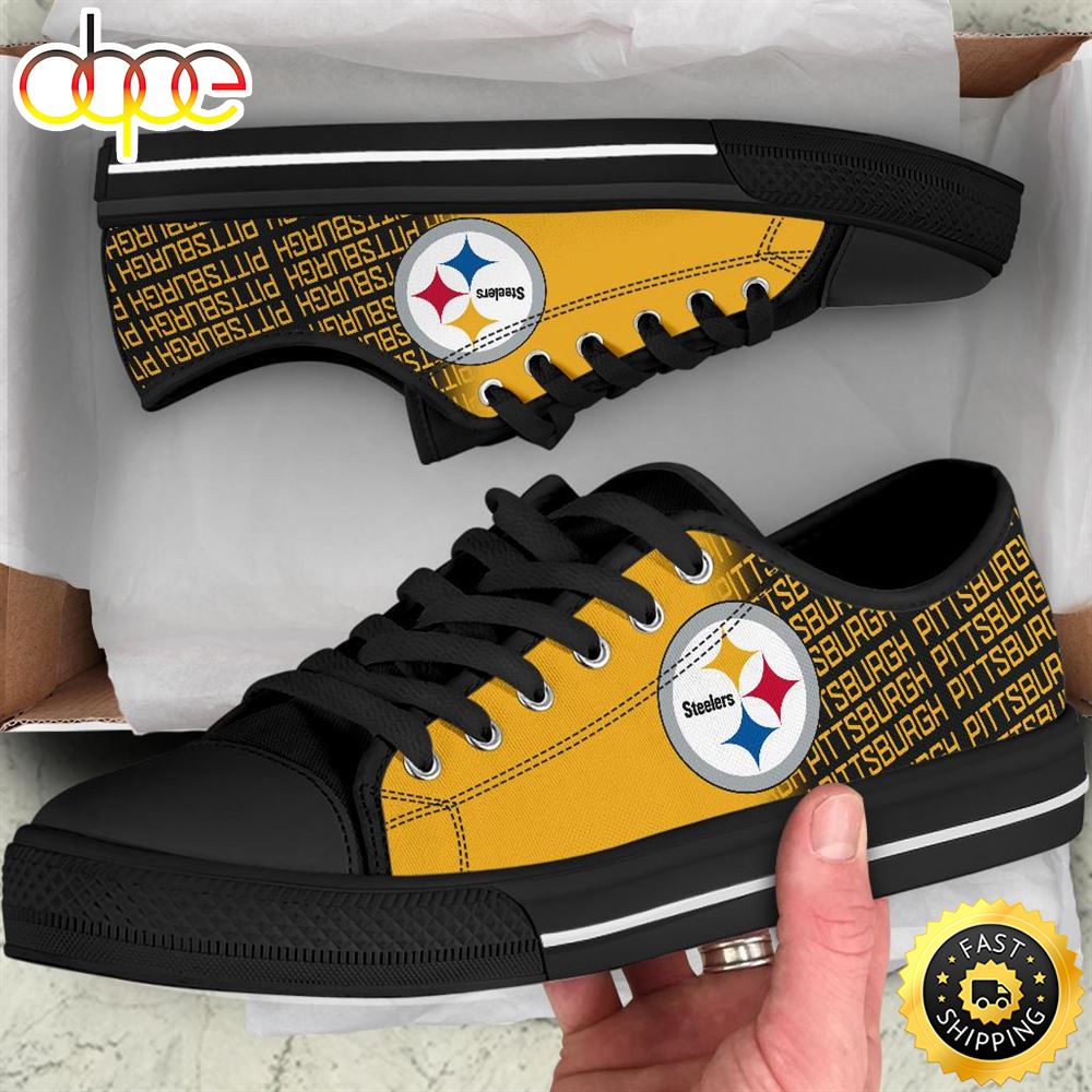 NFL Pittsburgh Steelers Low Top Shoes Black Knigw0