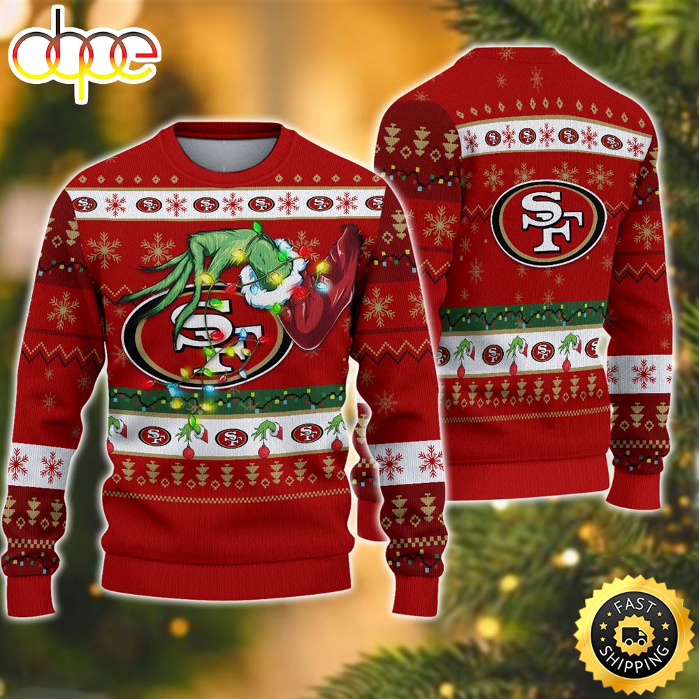 NFL San Francisco 49ers Grinch Christmas Ugly Sweater Kny73a