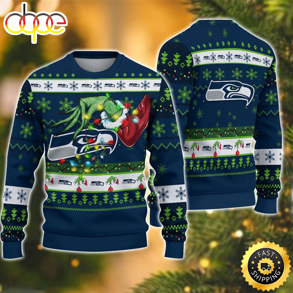 NFL Seattle Seahawks Grinch Christmas Ugly Sweater A9dls1