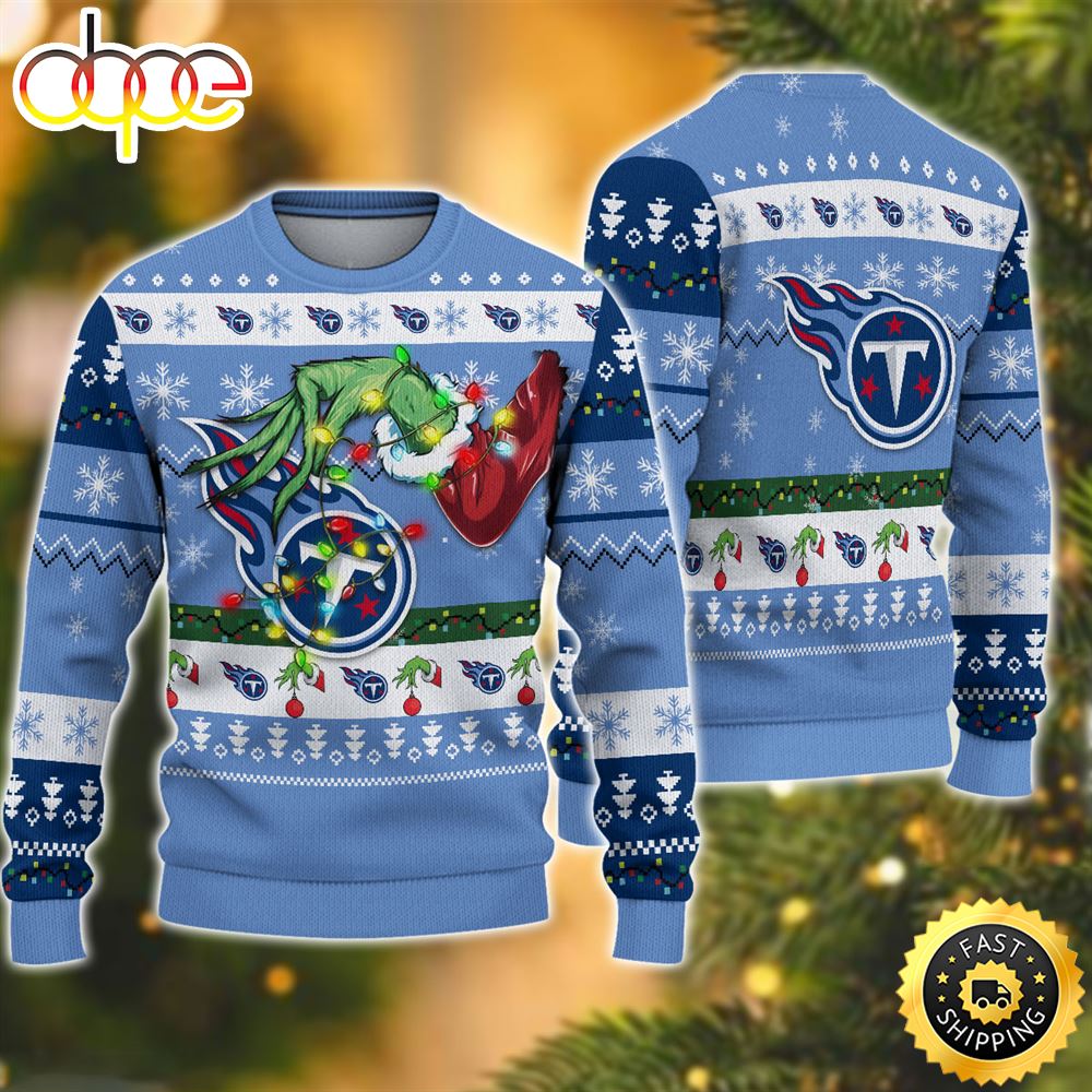 NFL Tennessee Titans Grinch Christmas Ugly Sweater Aj6wkl
