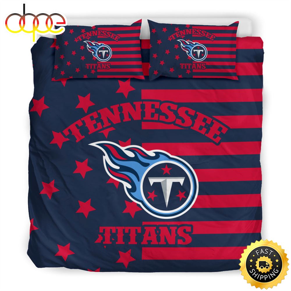 NFL Tennessee Titans Red Navy Blue Bedding Set Lrmviu