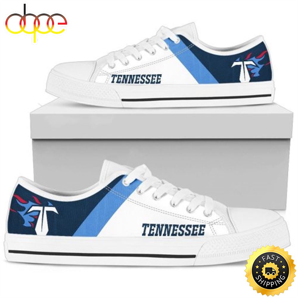NFL Tennessee Titans White Navy Blue Low Top Shoes Gvibjs