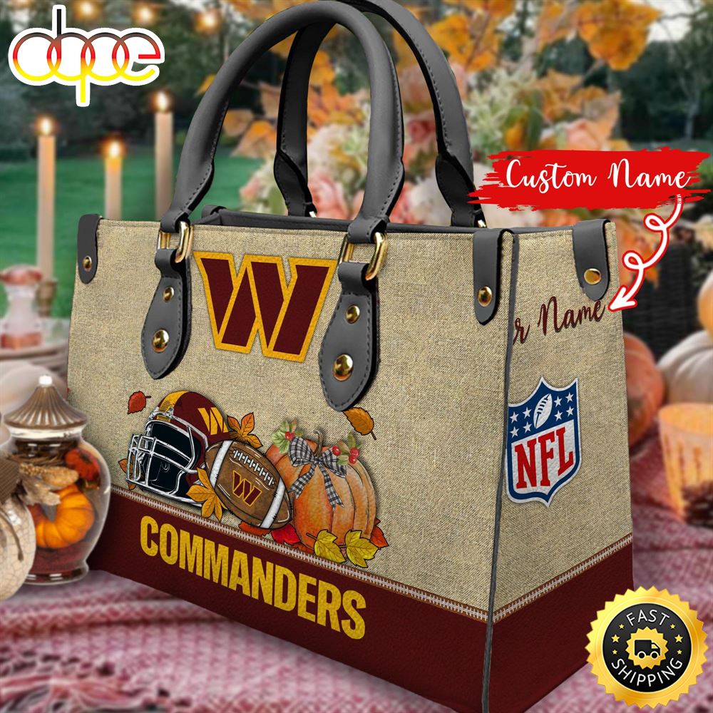 NFL Washington Commanders Autumn Women Leather Bag M43vla