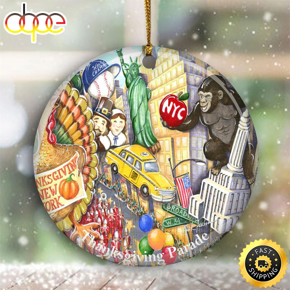 NYC Thanksgiving Day Parade Ornament Chuck Fischer S New York Christmas Ornament For Home Decor Yb4aec