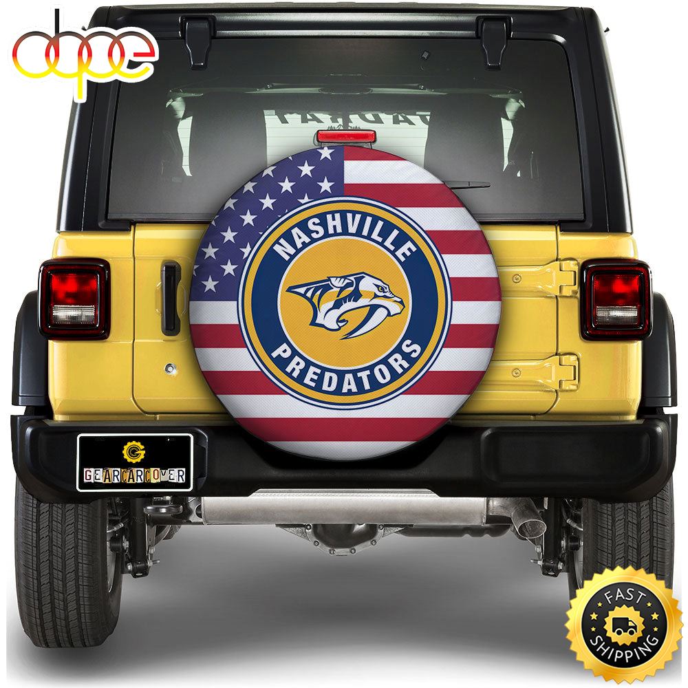 Nashville Predators Spare Tire Covers Custom US Flag Style Zxktt4