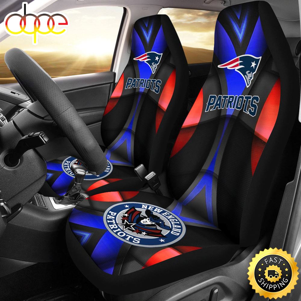 New England Patriots American Football Club Skull Car Seat Covers Nfl Car Accessories Custom For Fans Owravn