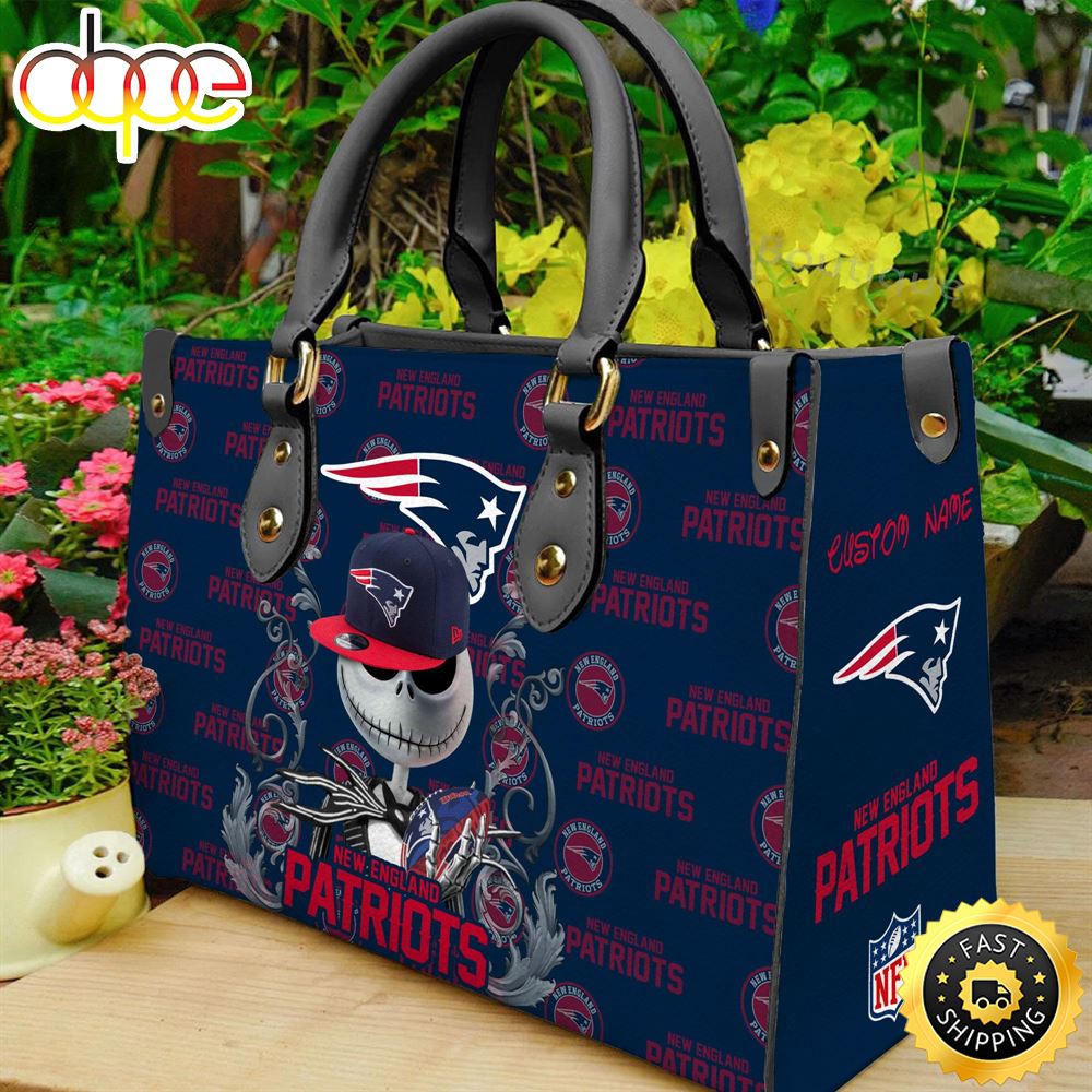 New England Patriots NFL Jack Skellington Women Leather Bag Gucok7