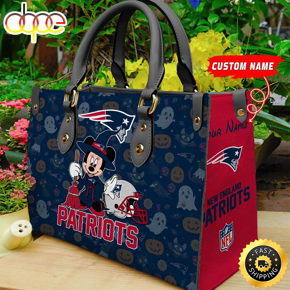 New England Patriots NFL Minnie Halloween Women Leather Hand Bag Sknyel