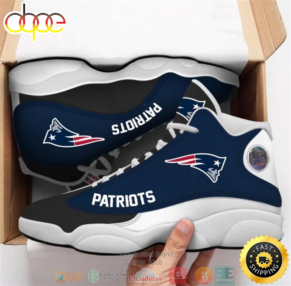 New England Patriots Nfl Big Logo Football Team 5 Air Jordan 13 Sneaker Shoes Hvayct