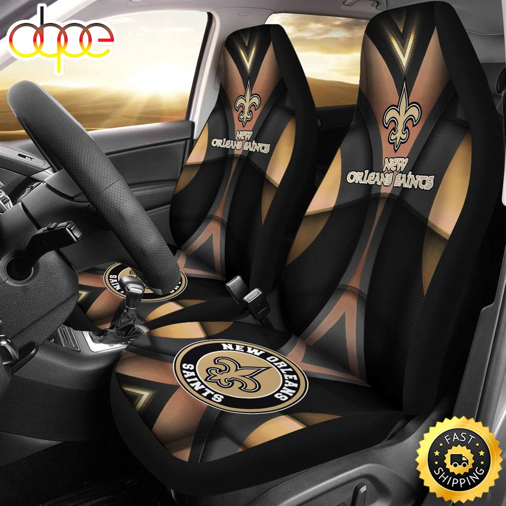 New Orleans Saints American Football Club Skull Car Seat Covers Nfl Car Accessories Custom For Fans I0xoxw