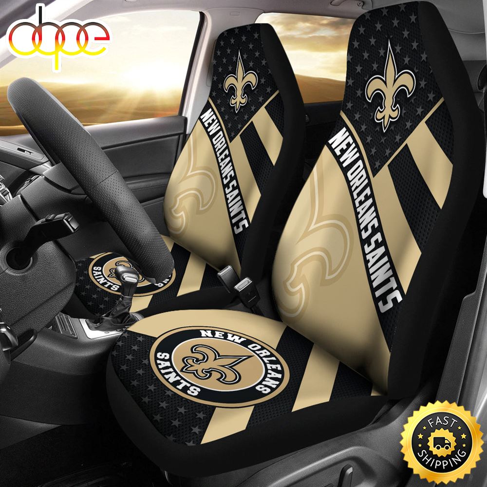New Orleans Saints Car Seat Covers Nfl American Flag Style Custom For Fan Ybzl0m