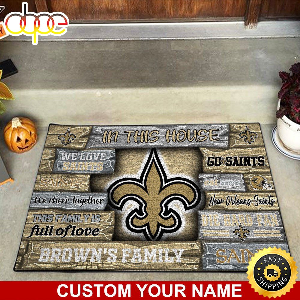 New Orleans Saints NFL Custom Doormat For Couples This Year Twbdqo