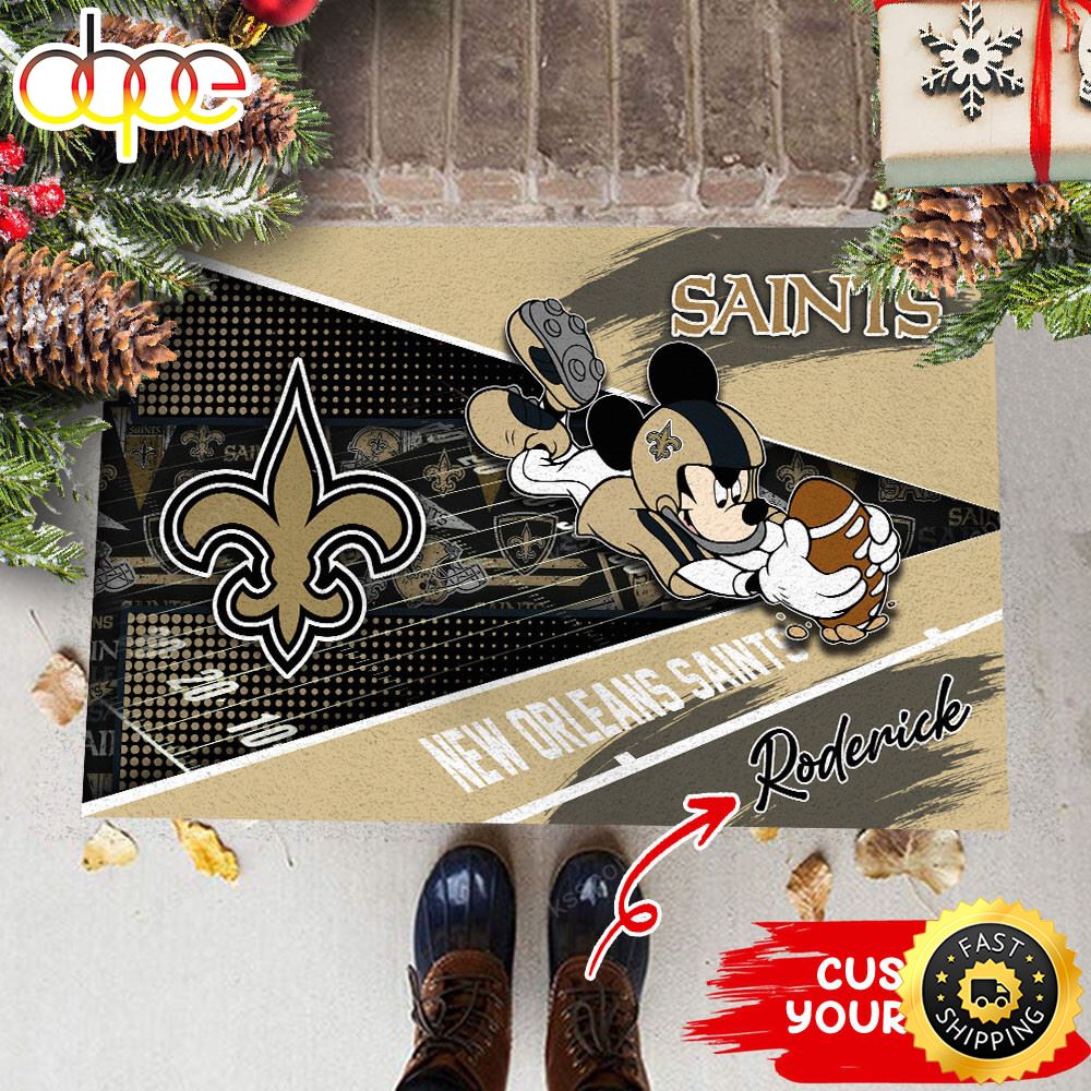 New Orleans Saints NFL Custom Doormat For This Season W8qoab