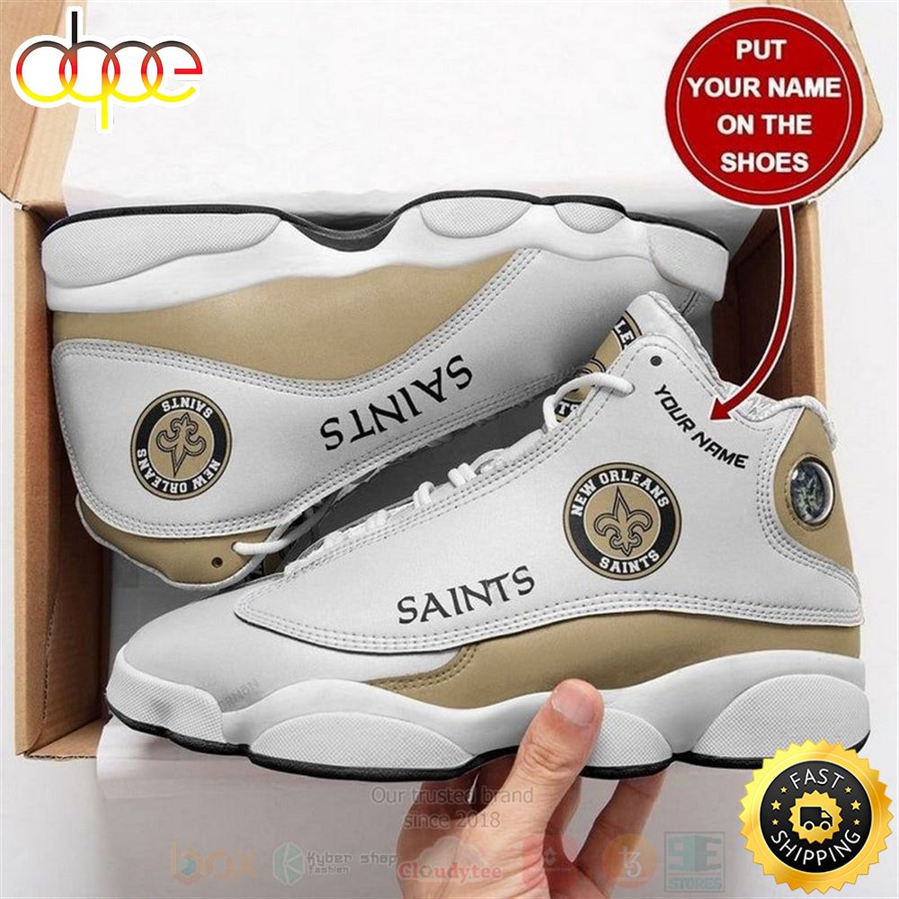 New Orleans Saints Nfl Custom Name Air Jordan 13 Shoes Lgsinl