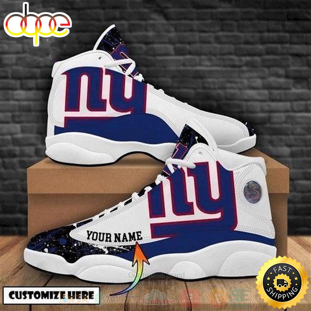 New York Giants Football Team Nfl Custom Name Air Jordan 13 Shoes F6n6v3