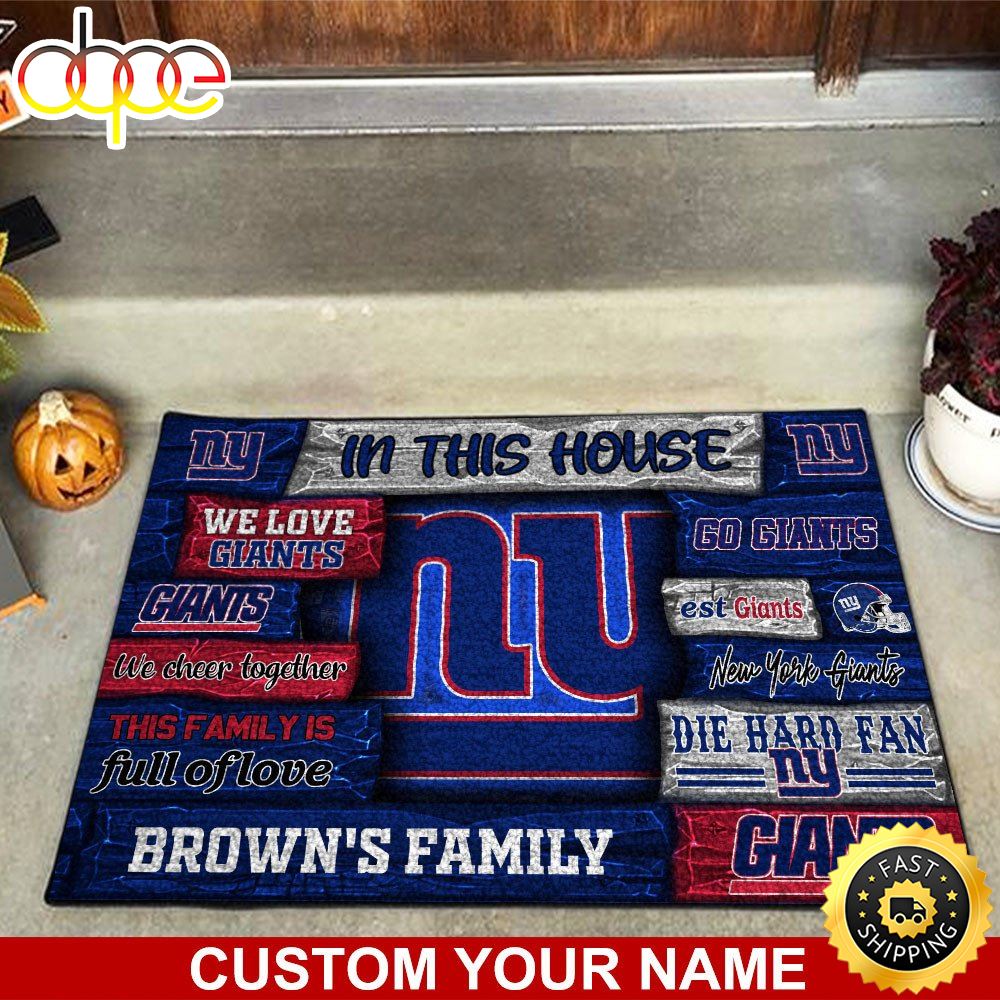 New York Giants NFL Custom Doormat For Couples This Year K8mgjr