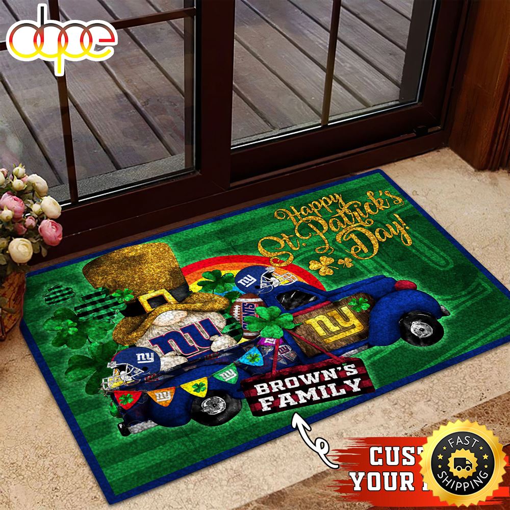 New York Giants NFL Custom Doormat For The Celebration Of Saint Patrick S Day Pc6c2k