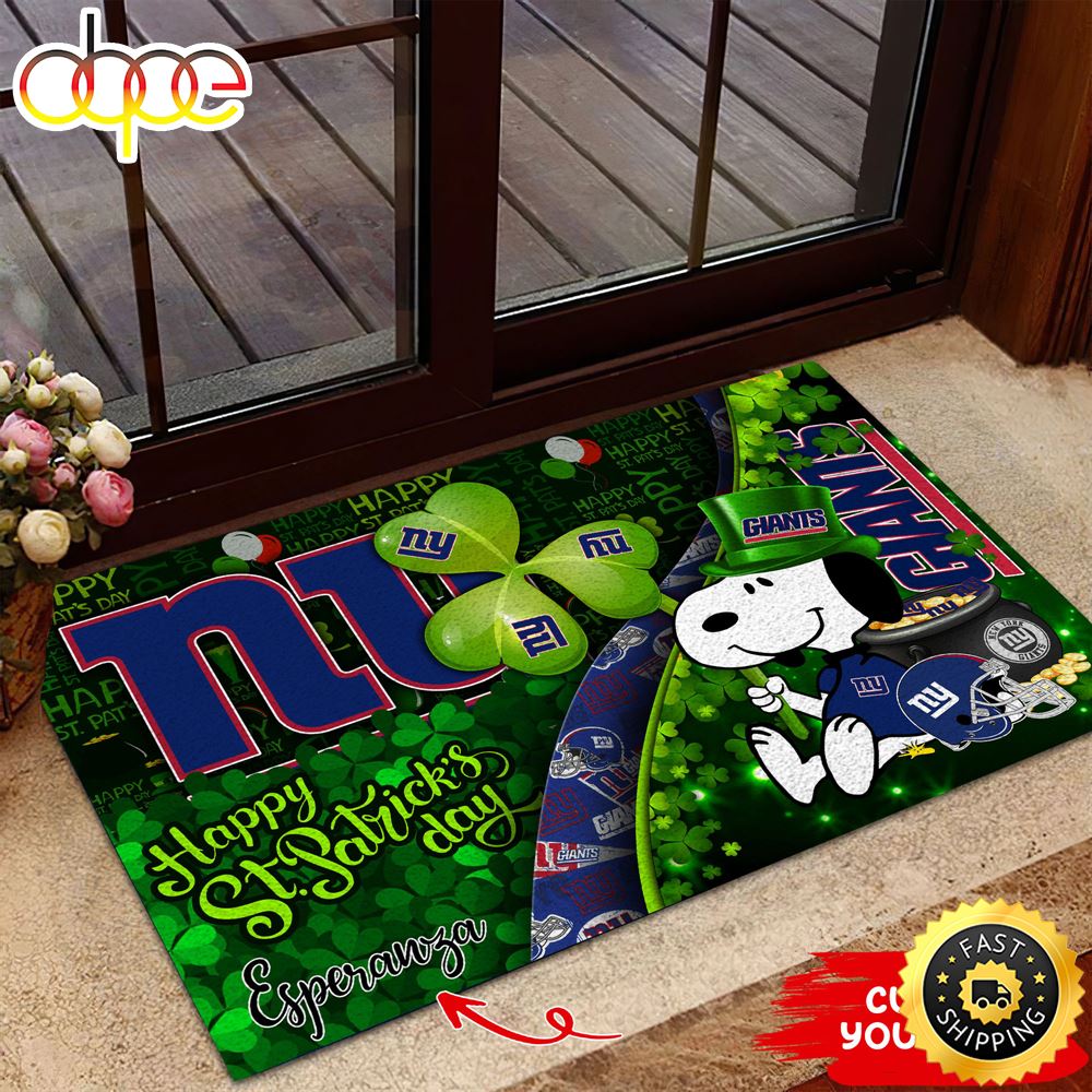 New York Giants NFL Custom Doormat The Celebration Of The Saint Patrick S Day Rggj55