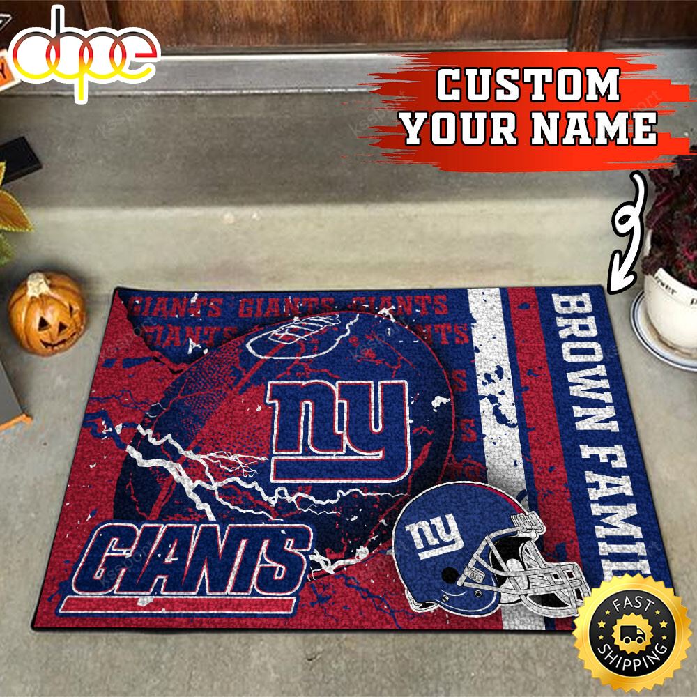 New York Giants NFL Custom Your Name Doormat B5g3pz