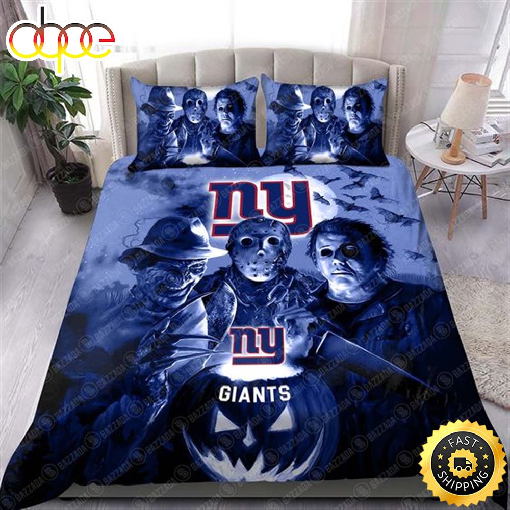 New York Giants NFL Halloween Horror Movie Bedding Set J96u8j