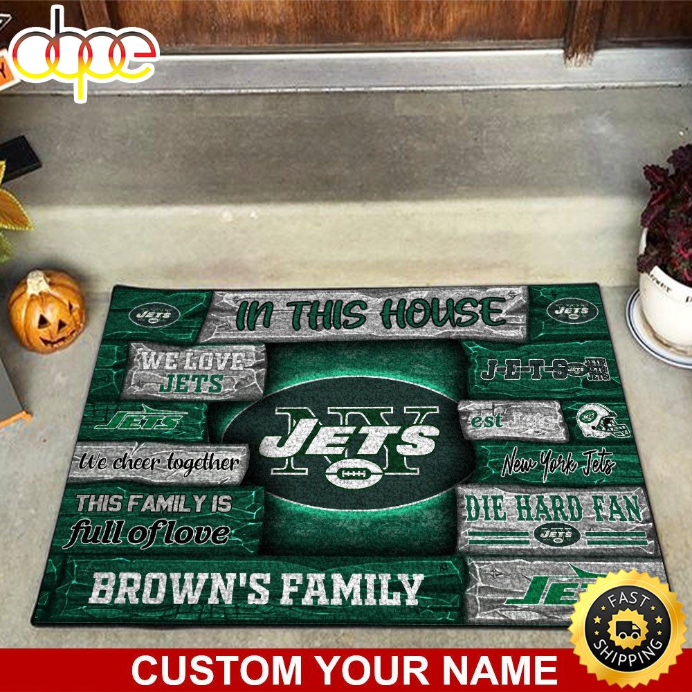 New York Jets NFL Custom Doormat For Couples This Year Io5qnx
