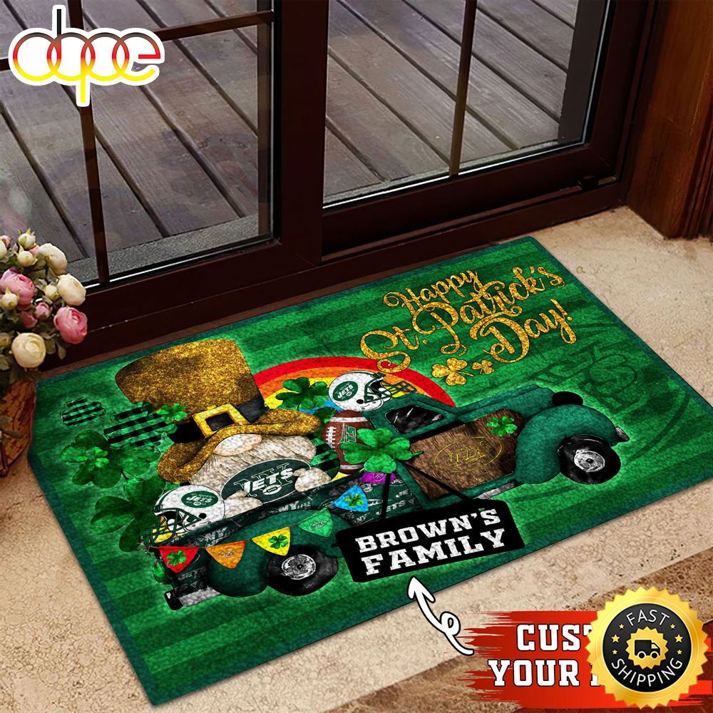 New York Jets NFL Custom Doormat For The Celebration Of Saint Patrick S Day Lzylum