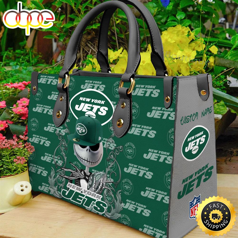 New York Jets NFL Jack Skellington Women Leather Bag Ncbgkf