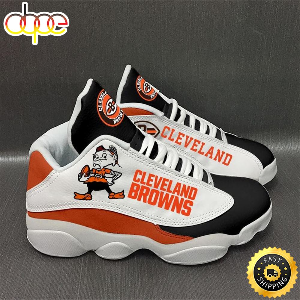 Nfl Cleveland Browns White Air Jordan 13 Sneaker Shoes Ulamgg