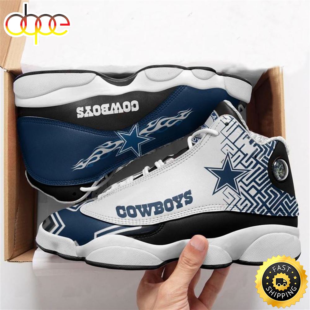 Nfl Dalas Cowboys Football Team Blue Air Jordan 13 Sneaker Shoes Ib6qib