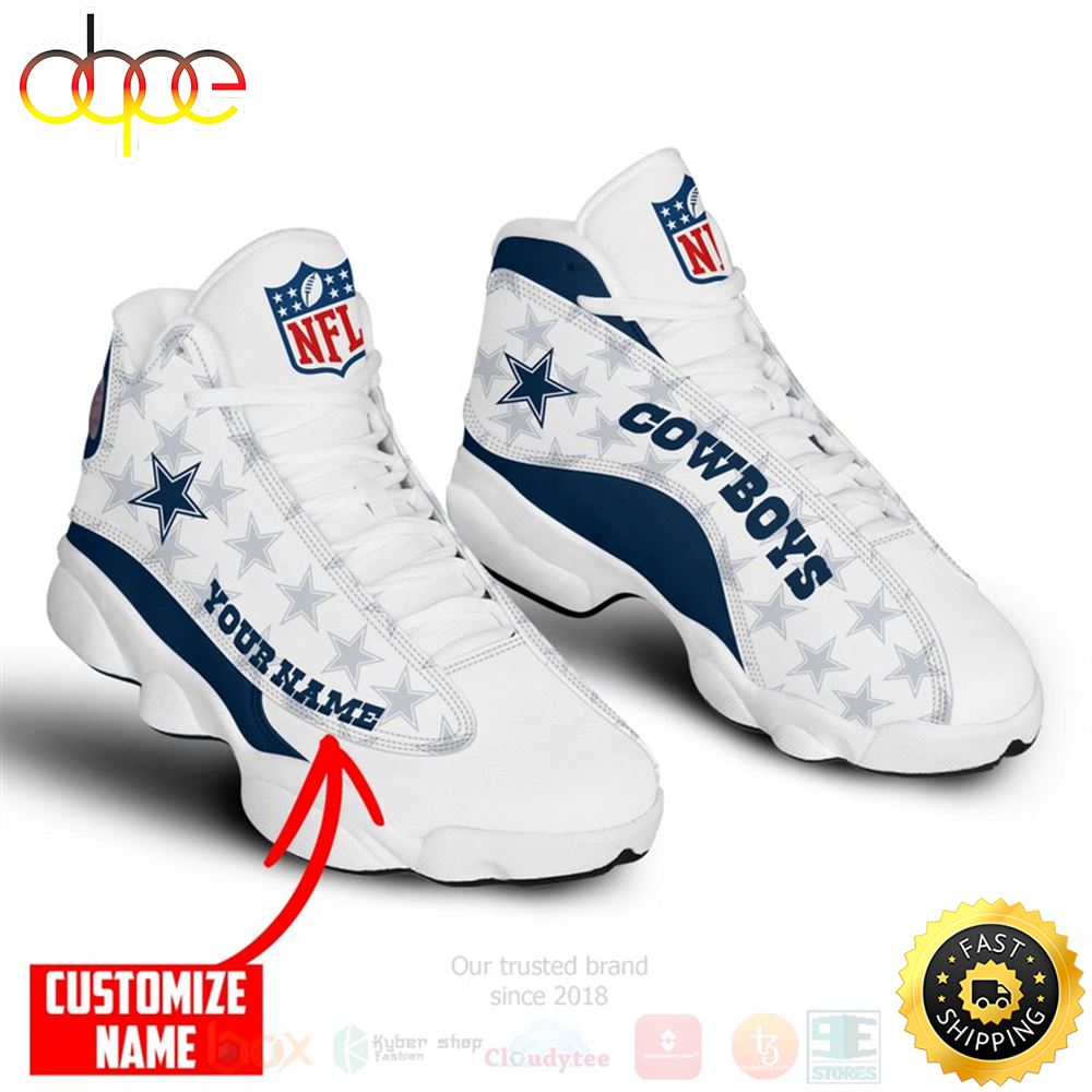 Nfl Dallas Cowboys Custom Name Air Jordan 13 Shoes Udiqhj