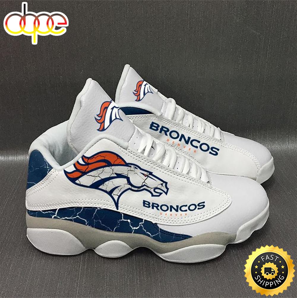 Nfl Denver Broncos White Air Jordan 13 Sneaker Shoes K4jnk4