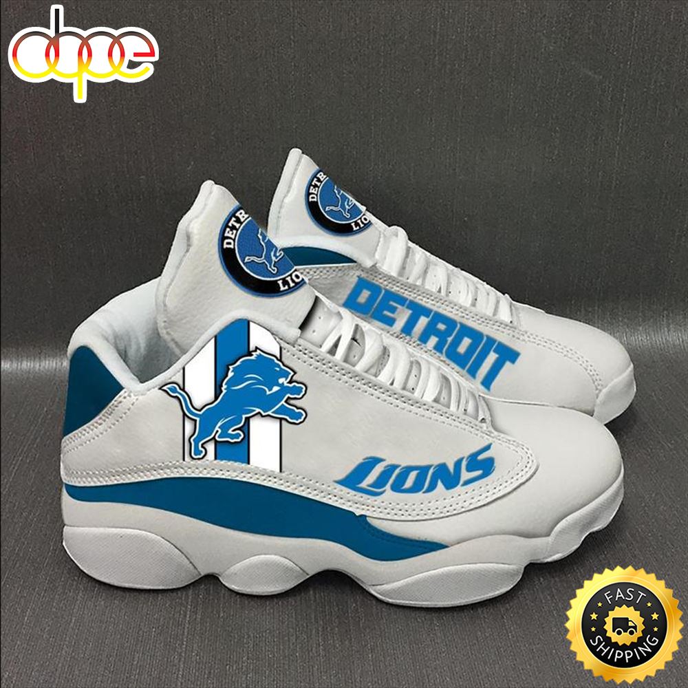 Nfl Detroit Lions White Air Jordan 13 Sneaker Shoes Lqkzjc