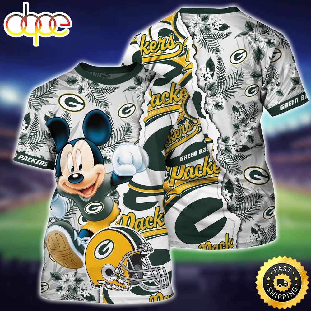 Nfl Green Bay Packers Mickey Mouse 3d Shirt J5vprw