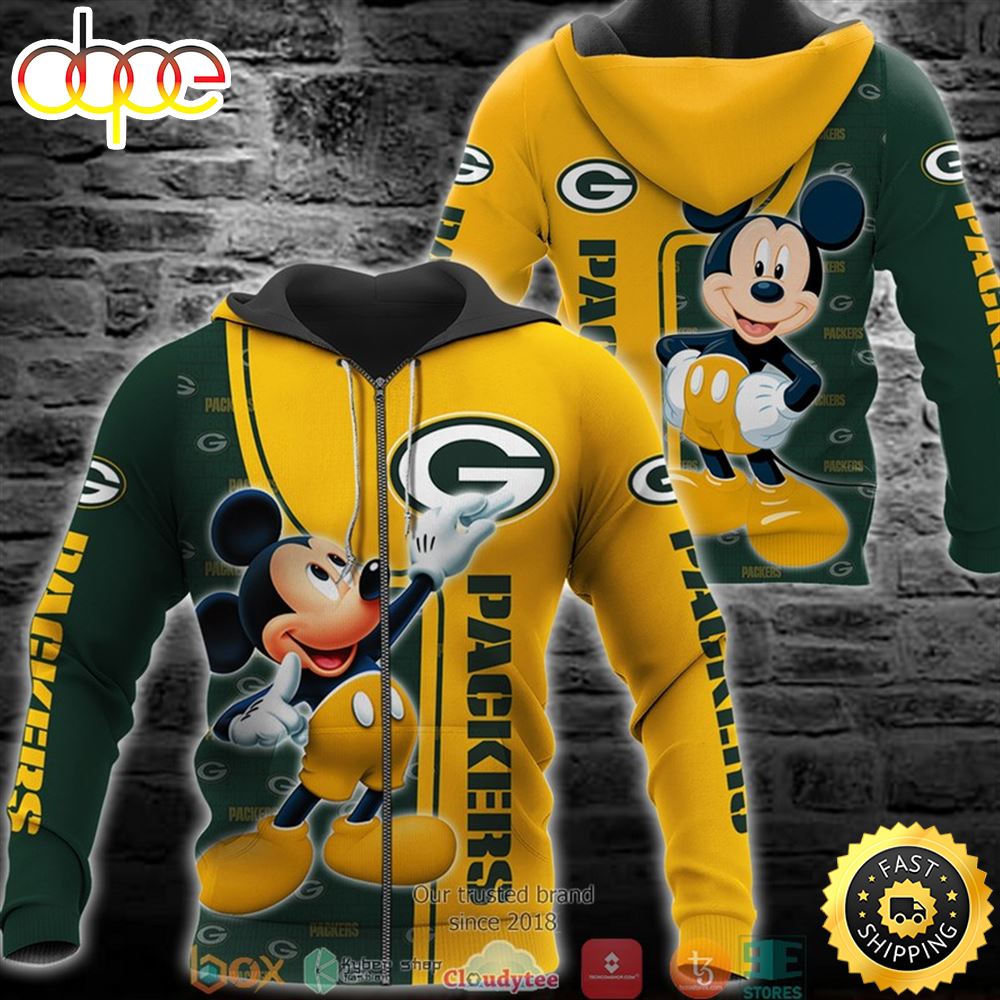 Nfl Green Bay Packers Mickey Mouse Disney 3d Full Printing Shirt Ltrxi3